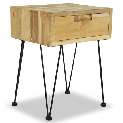 sengeborde 2 stk. 40x30x50 cm massivt teaktræ
