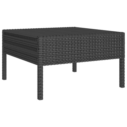 loungesæt til haven 6 dele med hynder polyrattan sort