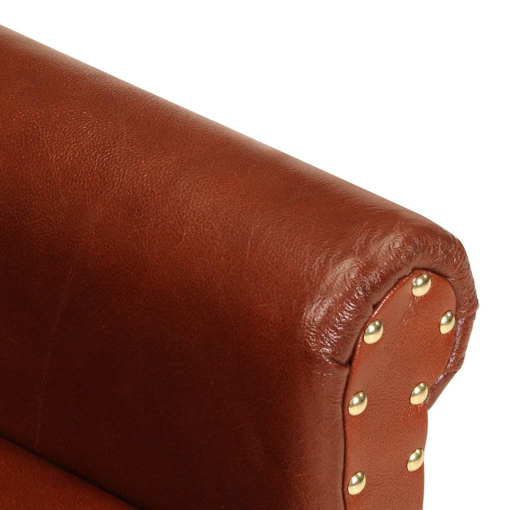 lænestol ægte læder brun