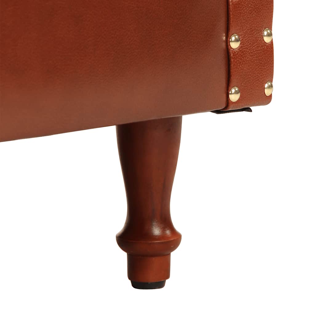 lænestol ægte læder brun