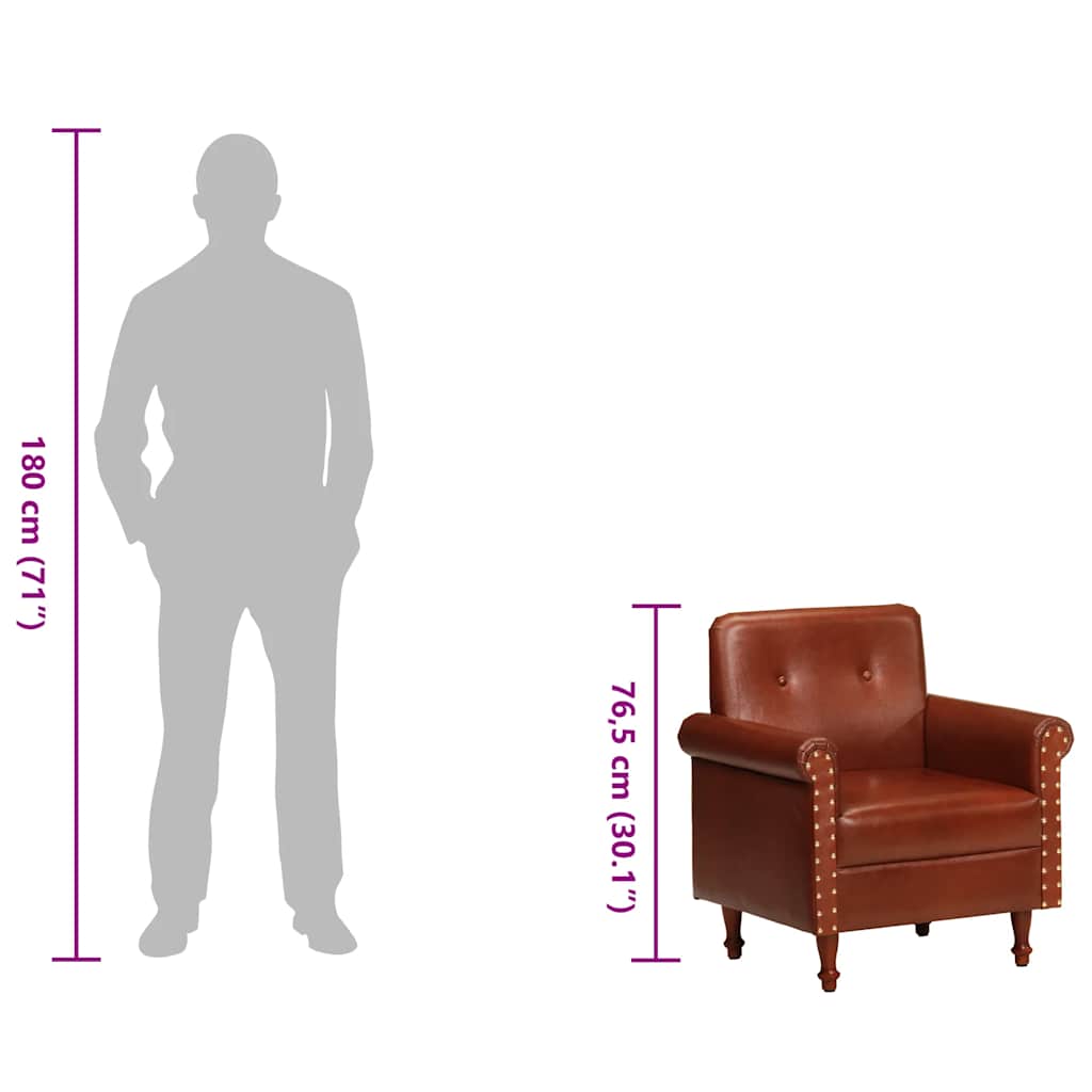 lænestol ægte læder brun