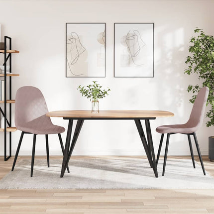 spisebordsstole 2 stk. velour lyserød