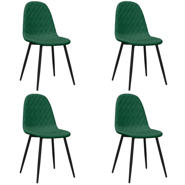 spisebordsstole 4 stk. velour mørkegrøn