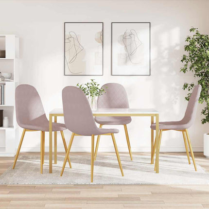 spisebordsstole 4 stk. velour lyserød