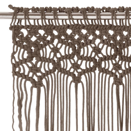 macramégardin 140x240 cm bomuld gråbrun