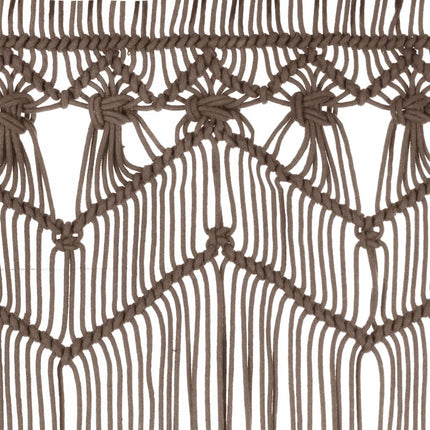 macramégardin 140x240 cm bomuld gråbrun
