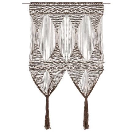 macramégardin 140x240 cm bomuld gråbrun