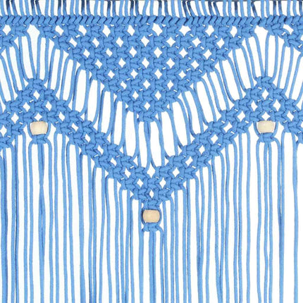 macramégardin 140x240 cm bomuld blå