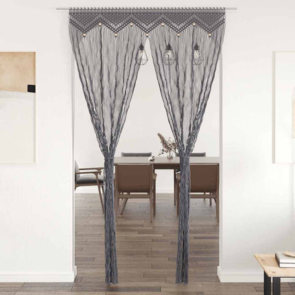 macramégardin 140x240 cm bomuld antracitgrå
