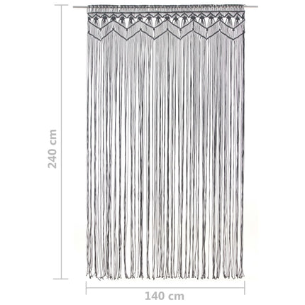 macramégardin 140x240 cm bomuld antracitgrå