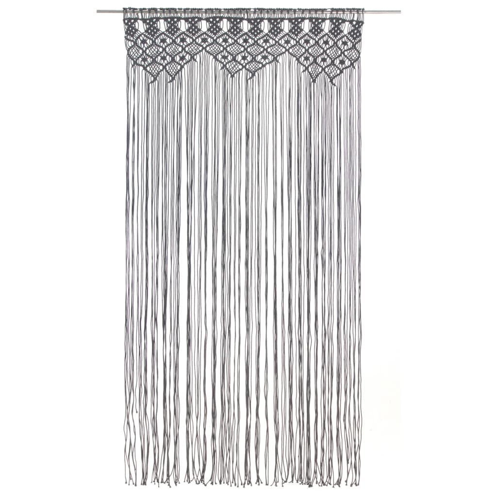 macramégardin 140x240 cm bomuld antracitgrå