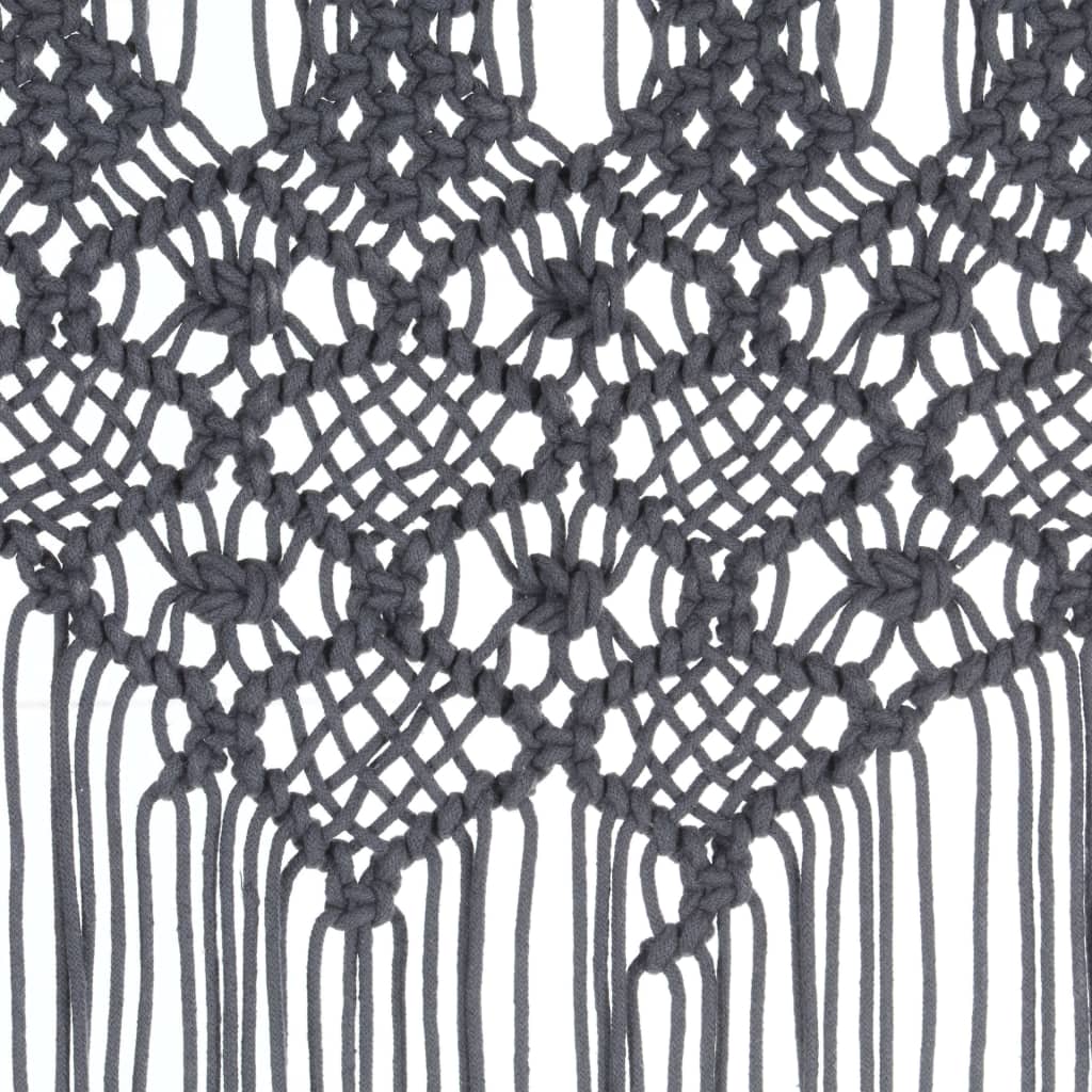 macramégardin 140x240 cm bomuld antracitgrå