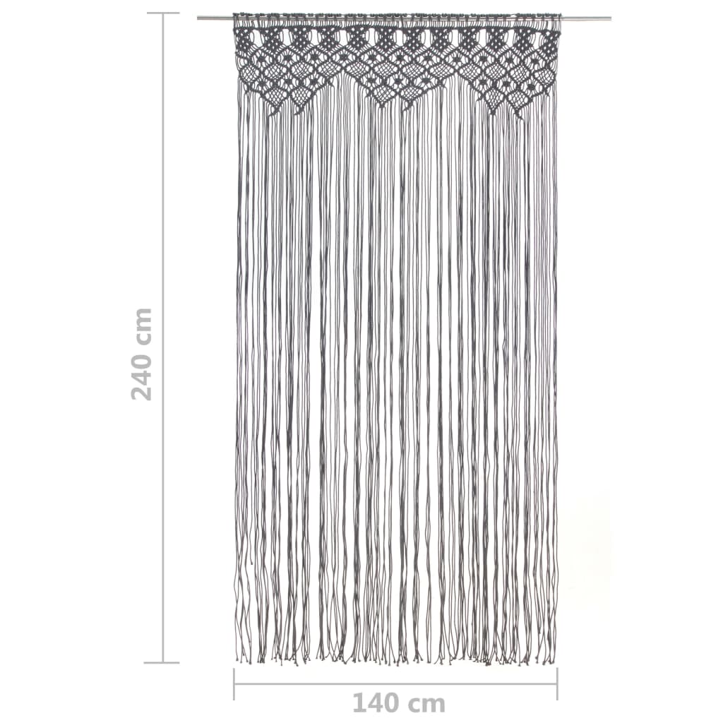 macramégardin 140x240 cm bomuld antracitgrå
