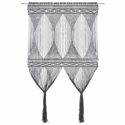 macramégardin 140x240 cm bomuld antracitgrå