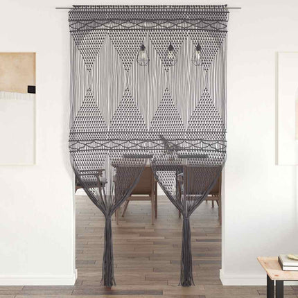 macramégardin 140x240 cm bomuld antracitgrå