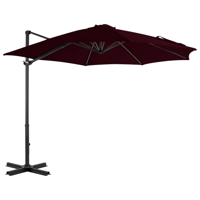 hængeparasol 300 cm aluminiumsstang rød