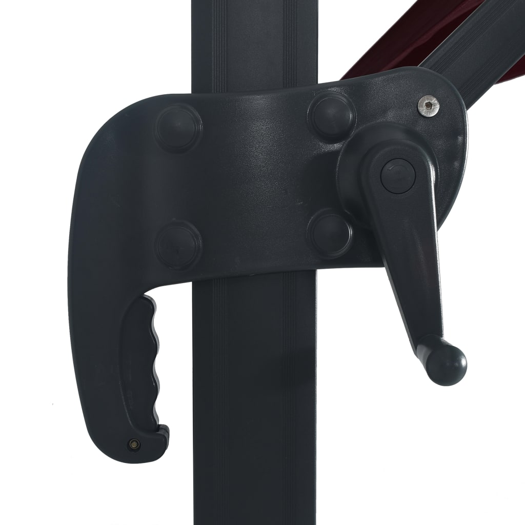 hængeparasol m. LED-lys 400x300 cm bordeauxrød