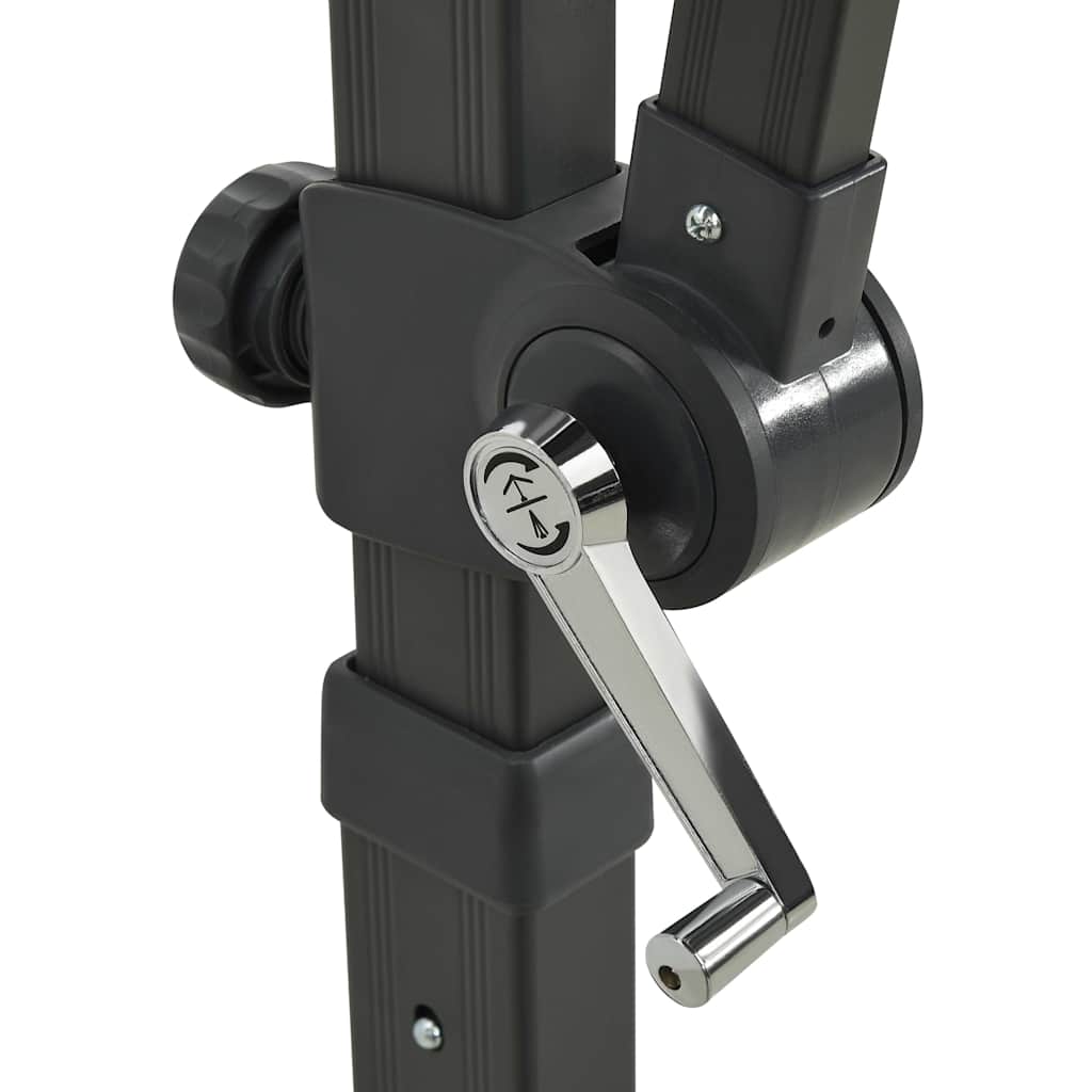 hængeparasol med stang og LED-lys 250 cm antracitgrå