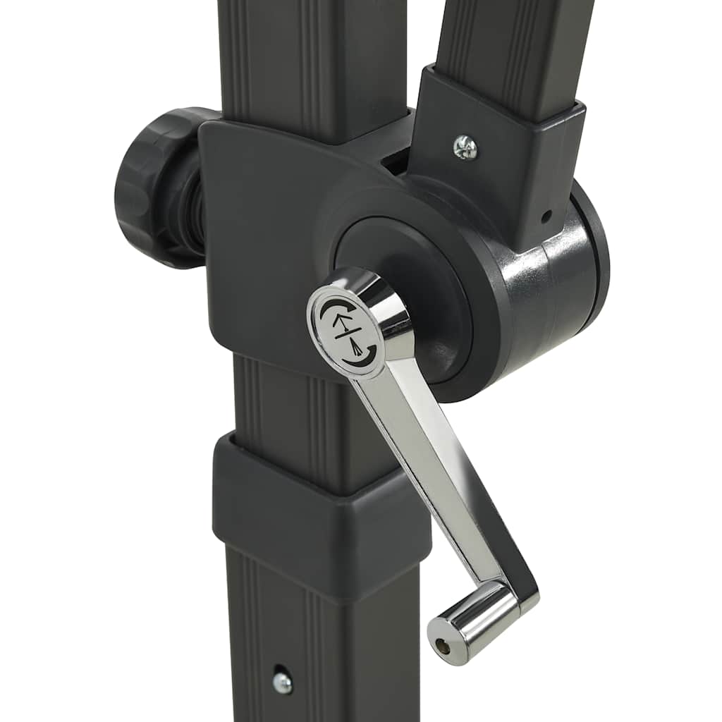 hængeparasol med stang og LED-lys 250 cm bordeauxrød