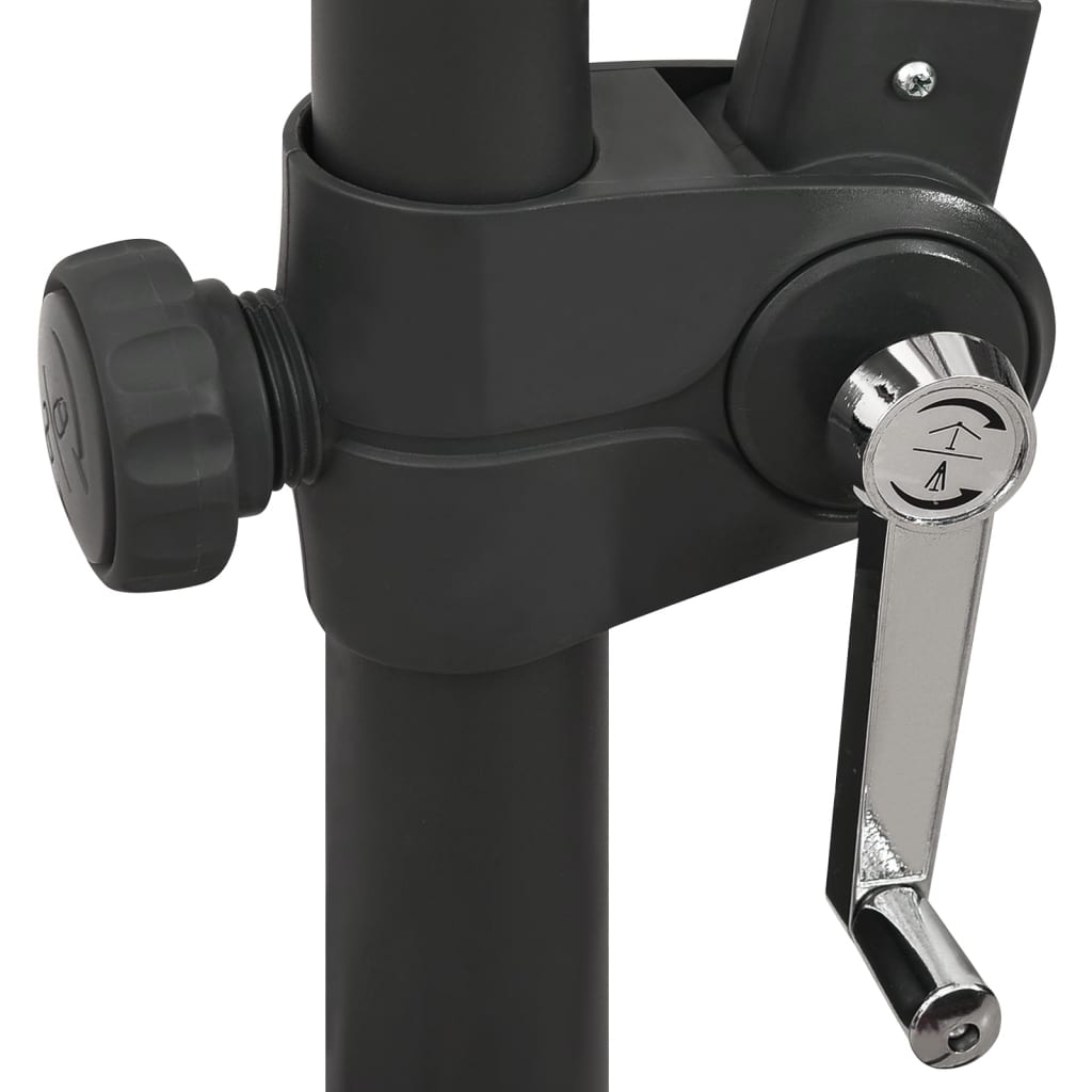 hængeparasol med stang og LED-lys 300 cm sandfarvet