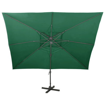 hængeparasol med dobbelt top 400x300 cm grøn