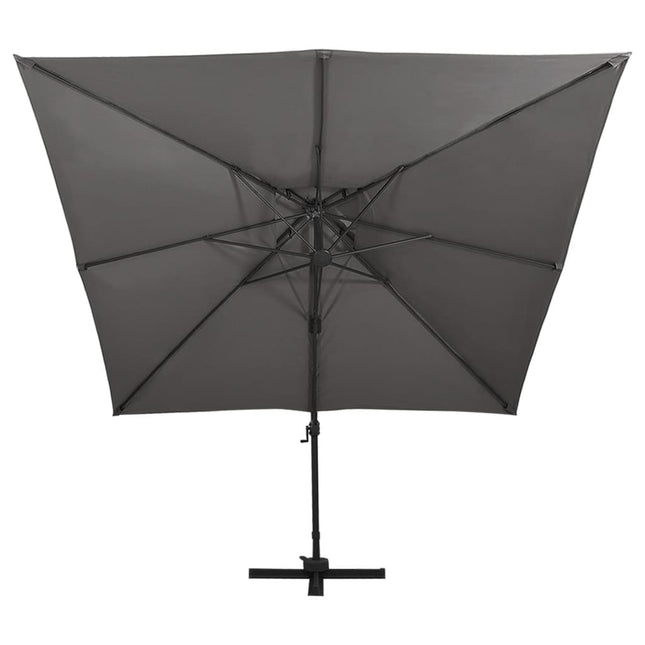 hængeparasol med dobbelt top 300x300 cm antracitgrå