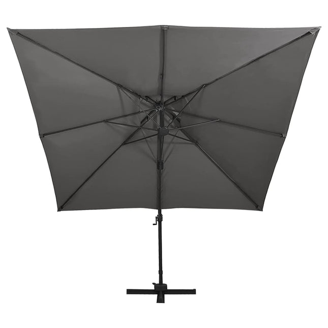 hængeparasol med dobbelt top 300x300 cm antracitgrå