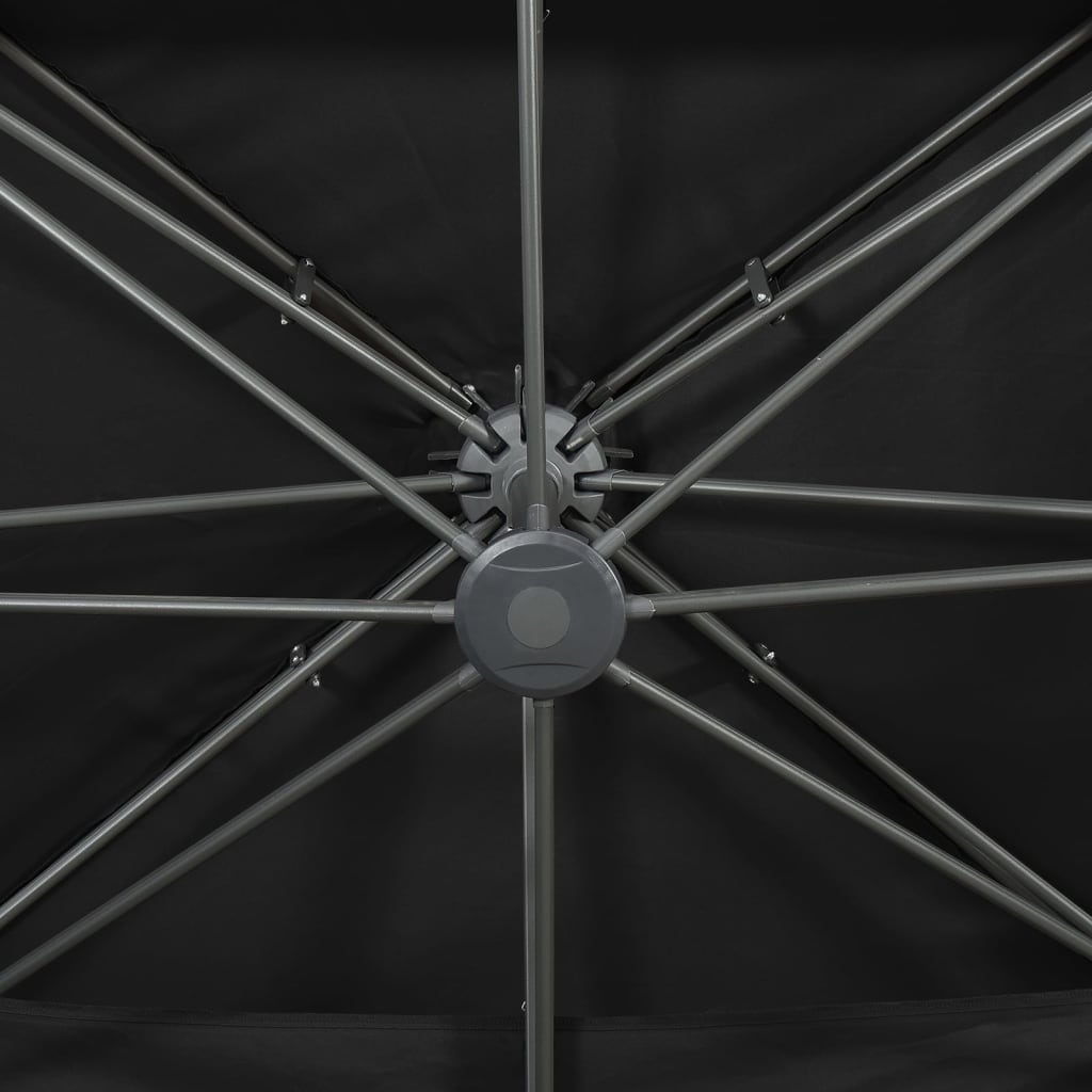 fritstående haveparasol med dobbelt top sort 400x300 cm