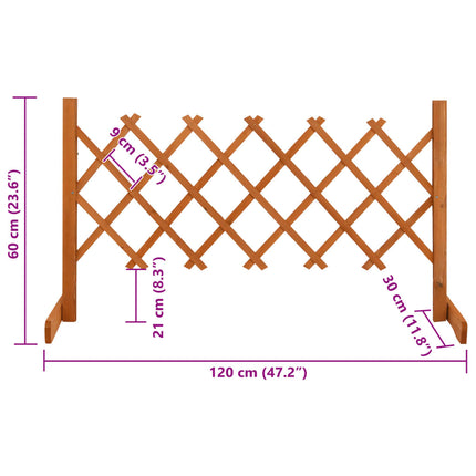 espalier til haven 120x60 cm massivt fyrretræ orange