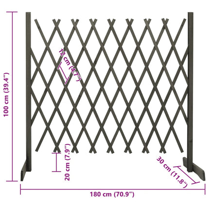 espalier til haven 180x100 cm massivt fyrretræ grå