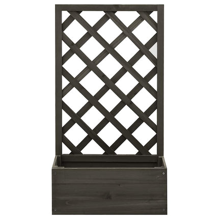 plantekasse med espalier 50x25x90 cm massivt fyrretræ grå