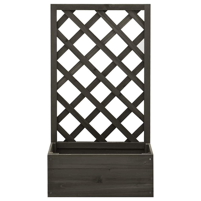 plantekasse med espalier 50x25x90 cm massivt fyrretræ grå