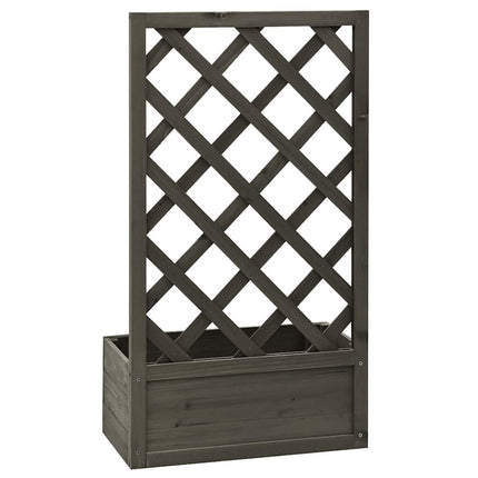 plantekasse med espalier 50x25x90 cm massivt fyrretræ grå