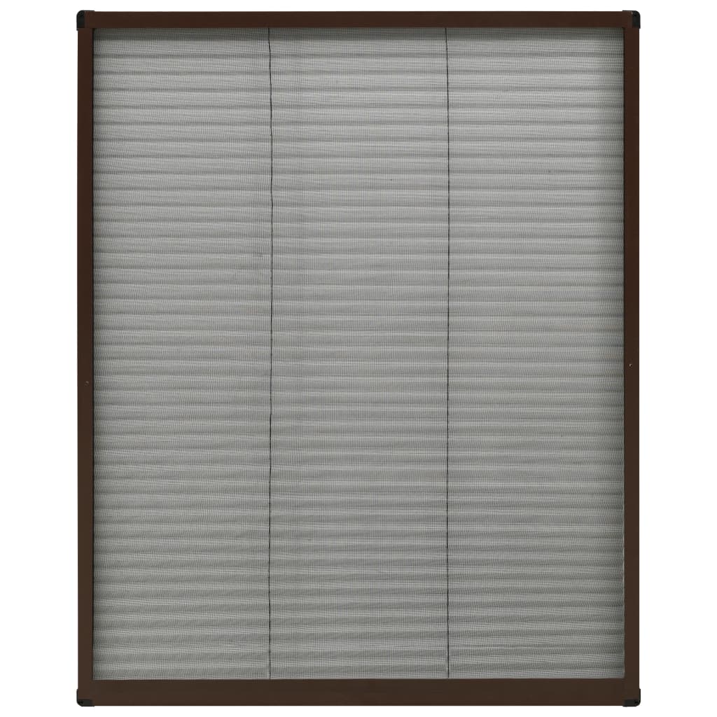 plisseret insektnet til vinduer aluminium 60x80 cm brun