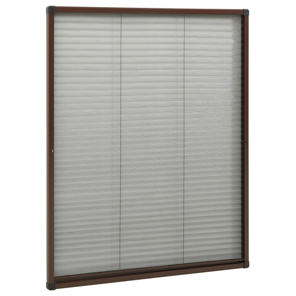 plisseret insektnet til vinduer aluminium 60x80 cm brun