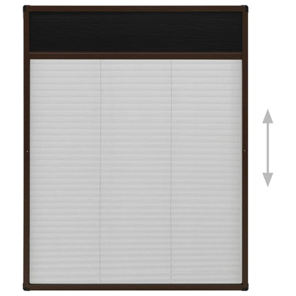 plisseret insektnet til vinduer aluminium 60x80 cm brun