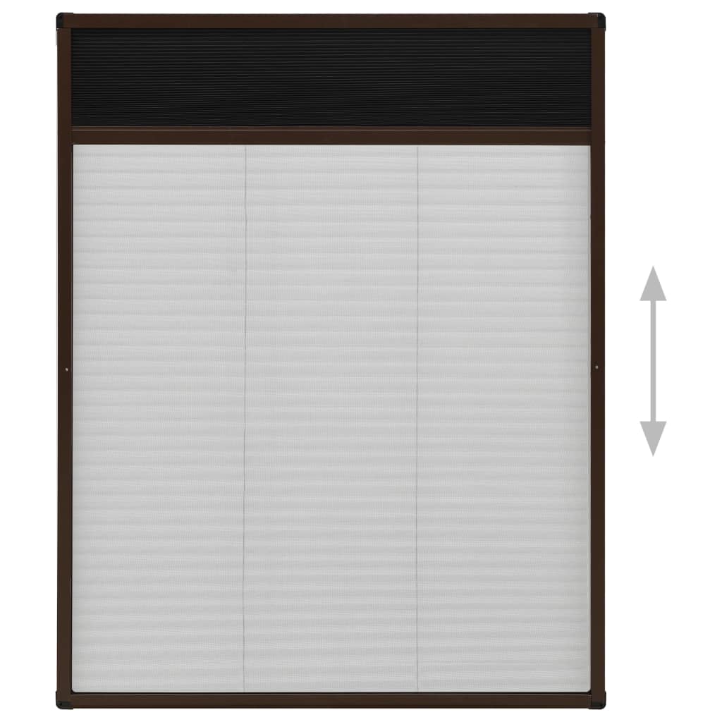 plisseret insektnet til vinduer aluminium 60x80 cm brun