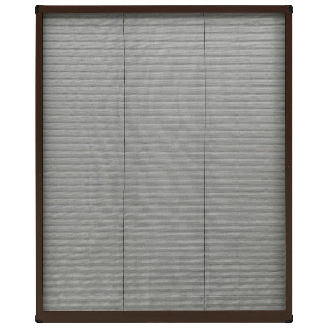 plisseret insektnet til vinduer aluminium 80x100 cm brun