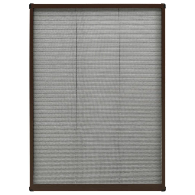 plisseret insektnet til vinduer 80x120 cm aluminium brun
