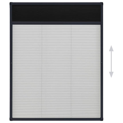 plisseret insektnet til vinduer 60x80 cm aluminium antracitgrå