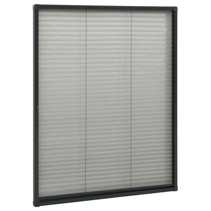 plisseret insektnet til vinduer 80x100 cm aluminium antracitgrå
