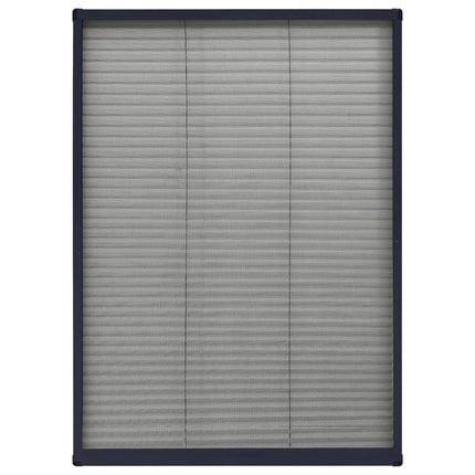 plisseret insektnet til vinduer 80x120 cm aluminium antracitgrå