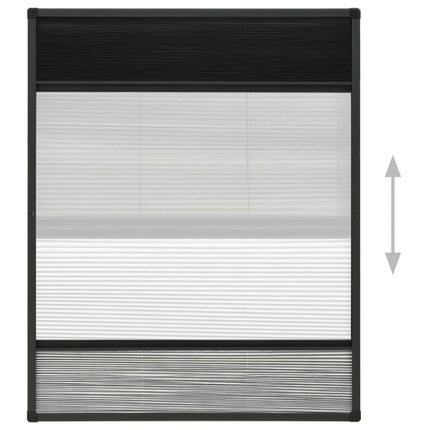 plisseret insektnet til vinduer 80x100 cm afskygning aluminium