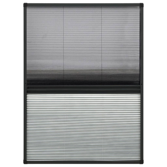 plisseret insektnet til vinduer 80x120 cm afskygning aluminium