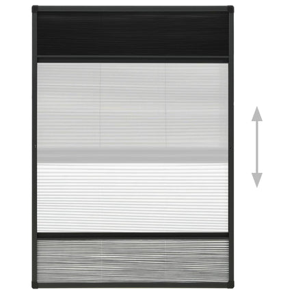 plisseret insektnet til vinduer 80x120 cm afskygning aluminium