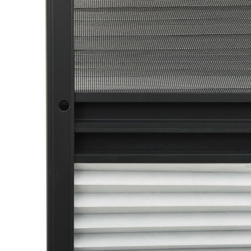 plisseret insektnet til vinduer 80x120 cm afskygning aluminium