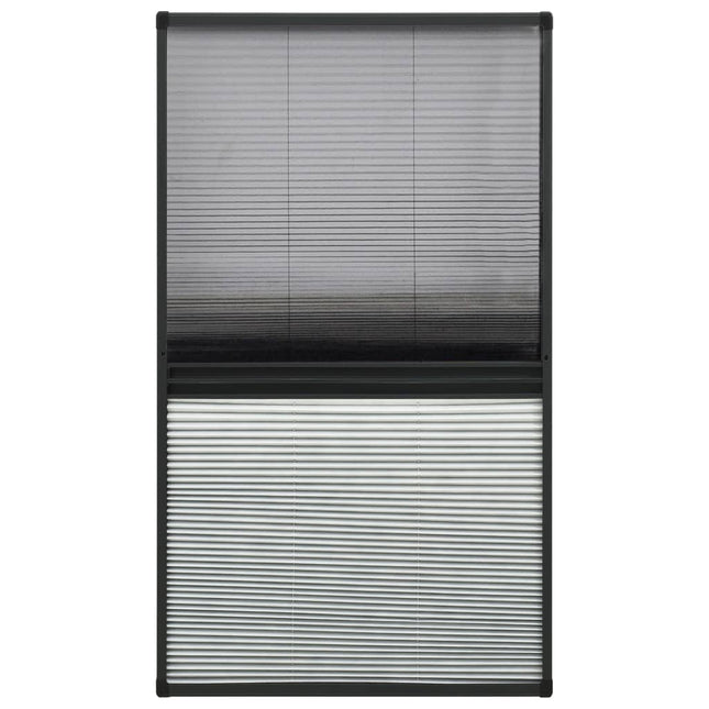 plisseret insektnet til vinduer 80x160 cm afskygning aluminium