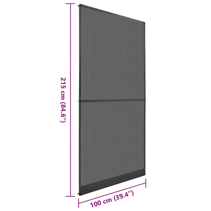 Svingbart insektnet Anthracit og sort 100 x 215 cm