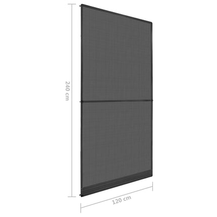 Svingbart insektnet Anthracit og sort 120 x 240 cm