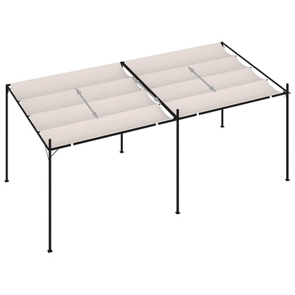 havepavillon med udtrækkeligt tag 600x300x233 cm cremefarvet